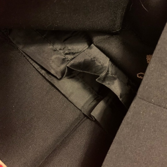 Talbots Black Silk Shantung Gold Embroidered Hostess Pants - Picture 4 of 8